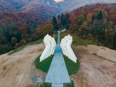 Tjentiste World War II monument,Sutjeska National Park, Bosnia and Herzegovina . clipart