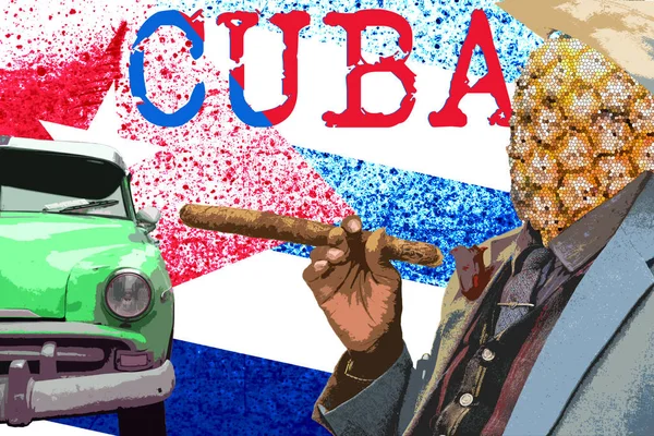 Podróż do Kuby, koncepcja kultury sztuki współczesnej zine — Zdjęcie stockowe