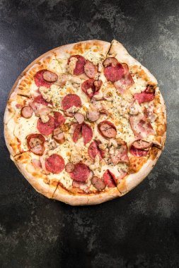 Et severler pizza, kopya alanı arka plan