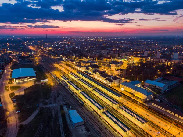 Bela paisagem urbana de Tarnow na Polônia, vista aérea — Fotografia de Stock