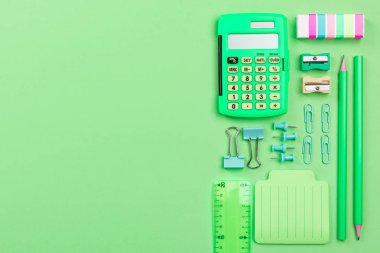 Geri Okul Kavramsal Arka Plan, Yaratıcı Düz Lay, Pastel 