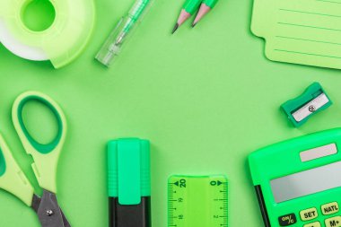 Geri Okul Kavramsal Arka Plan, Yaratıcı Düz Lay, Pastel 