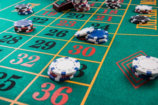 Roulette table, casino betting and gambling concept