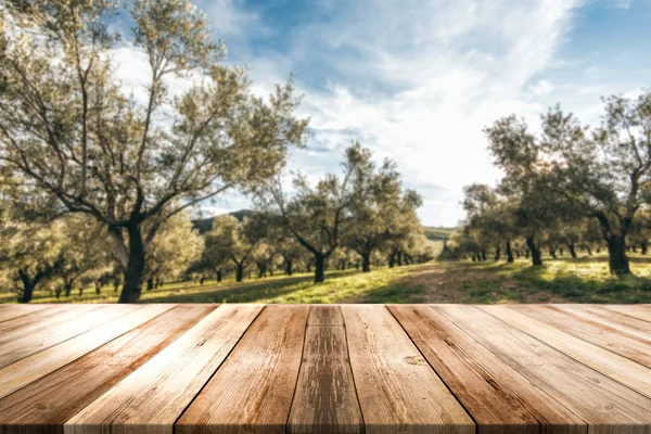 Tablero de madera producto exhibición montaje o fondo. Alimentos ecológicos — Foto de Stock