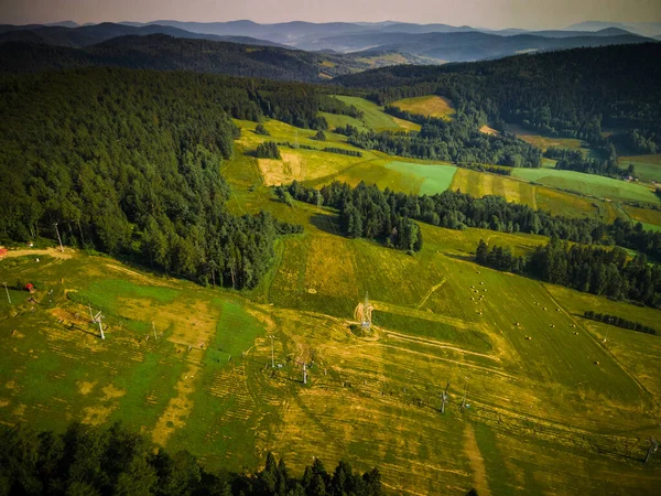 Summer Day Slotwiny Lesser Poland Área Colinas Montañas Vista Aérea — Foto de Stock