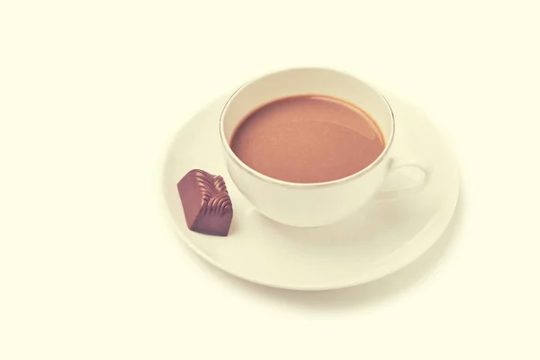 Morgens Retro Kaffee Mit Schokolade — Stockfoto