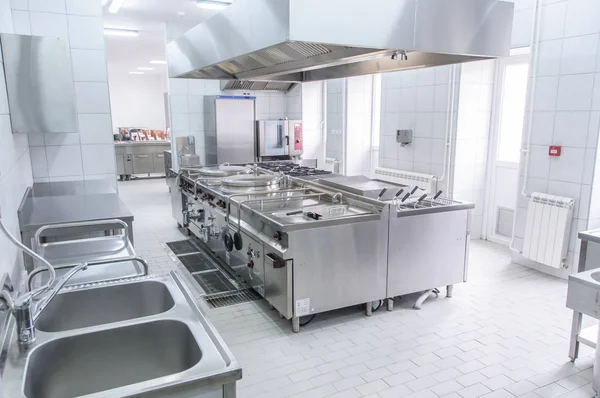 Intérieur Cuisine Professionnelle Propre Neuf — Photo