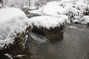 Creek şelale kış manzarası