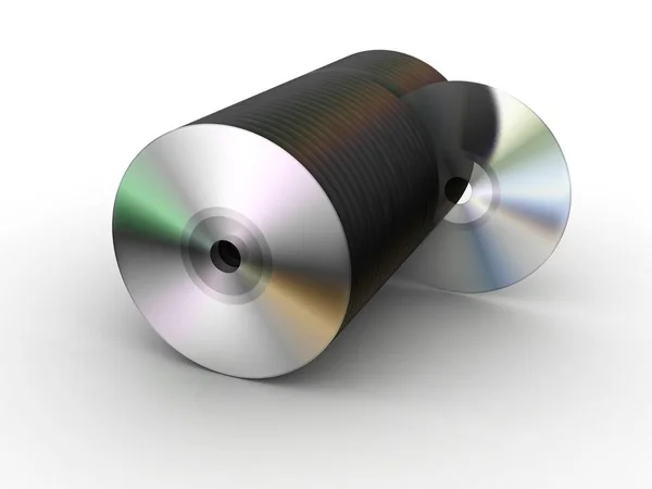 Array Compact Disk auf grauem Hintergrund — Stockfoto
