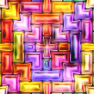 Soyut parlak renkli geometrik şekillerin kusursuz dokusu