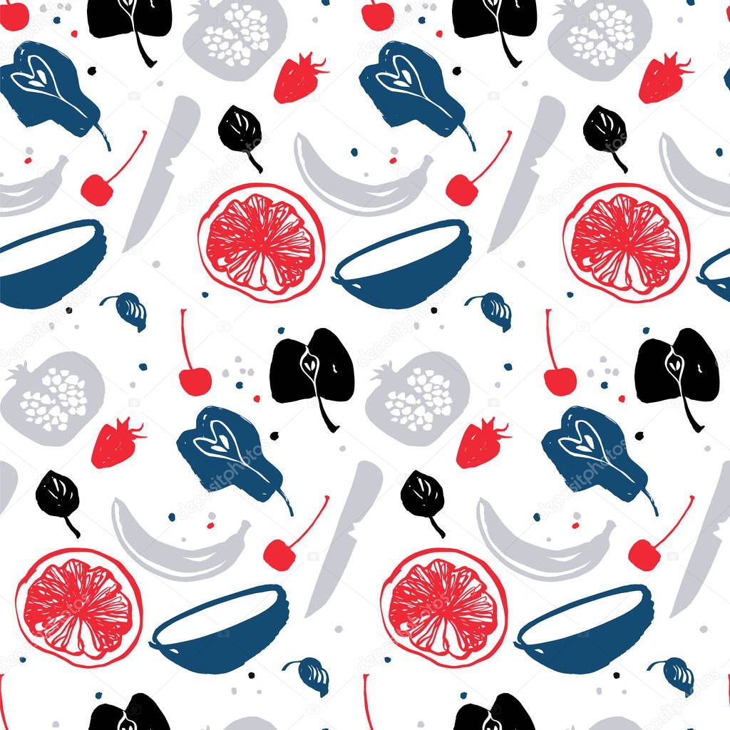 Fruit silhouettes  pattern