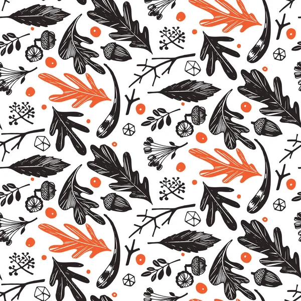 Autumn foliage seamless pattern. — Stock Vector