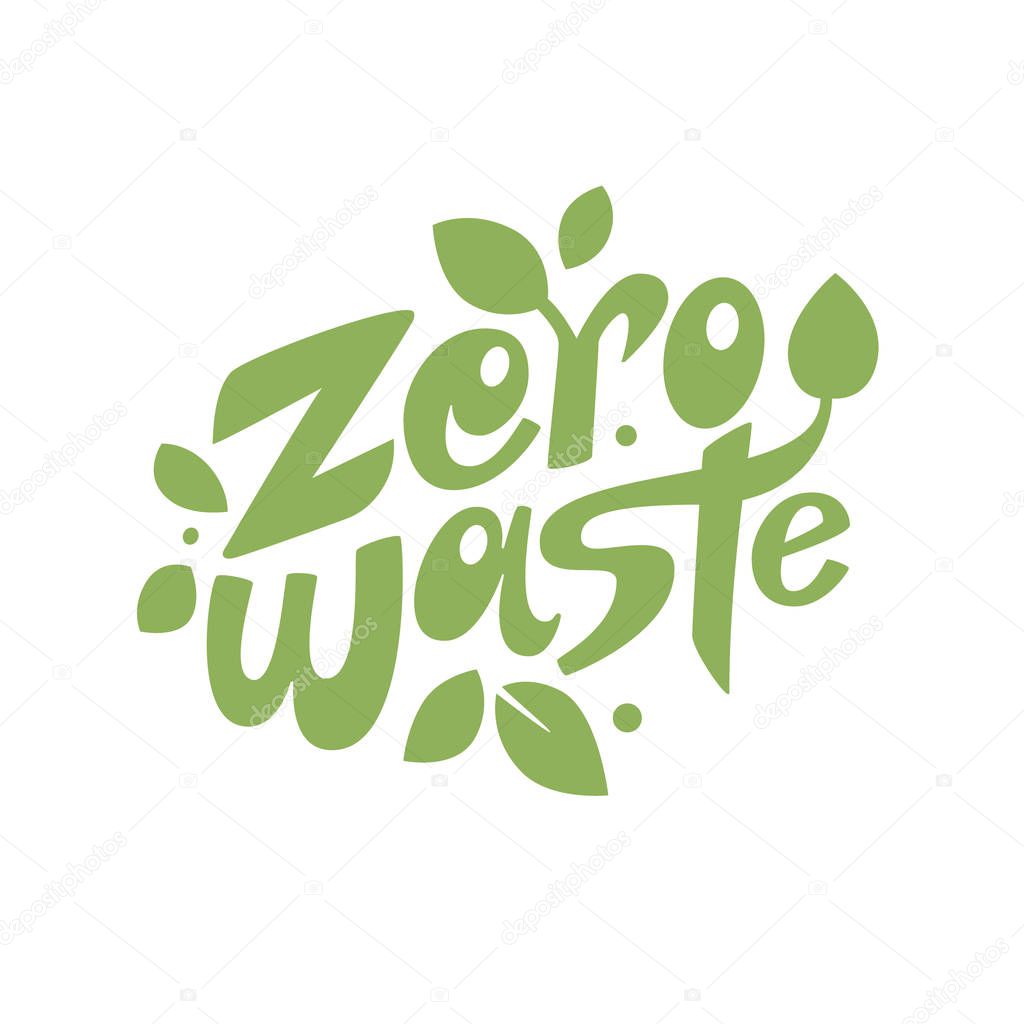 Zero waste lettering composition with leaves