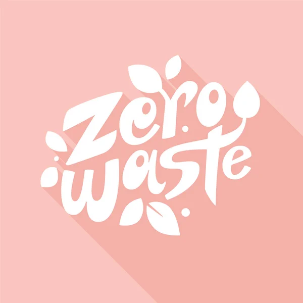 Cero letras de residuos sobre fondo rosa — Vector de stock