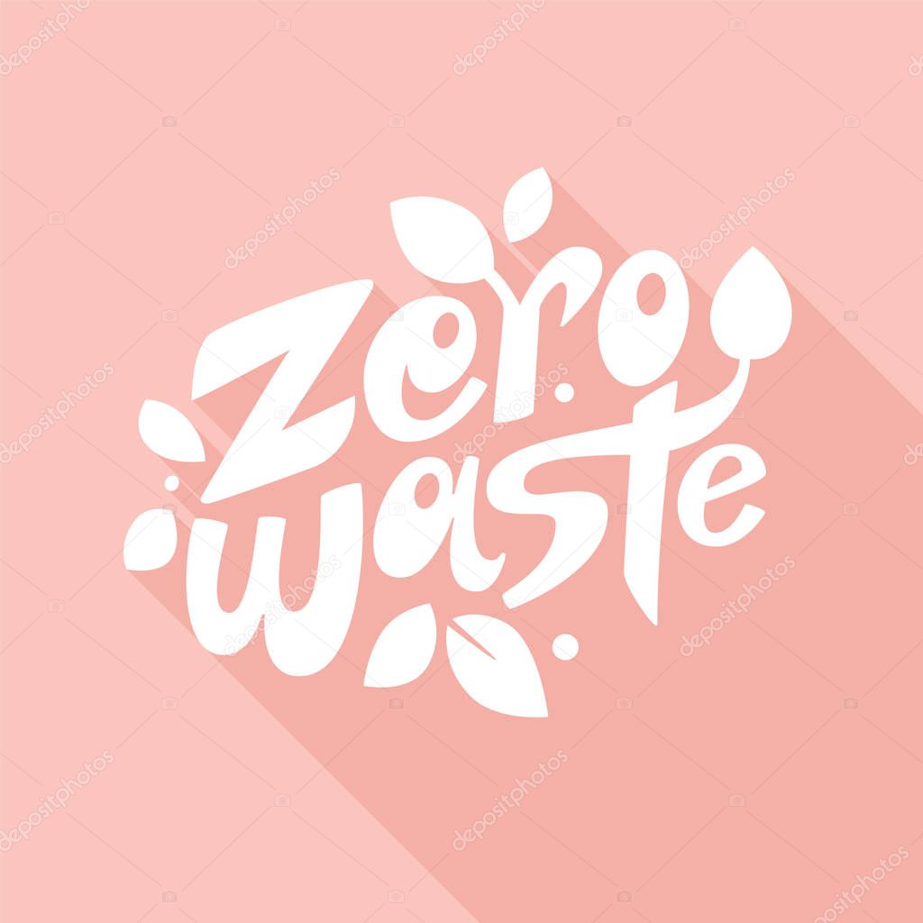 Zero waste lettering on pink background 