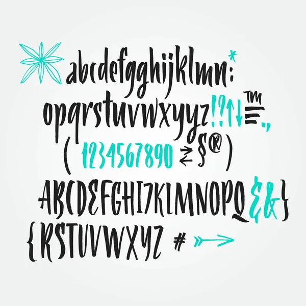 Handgeschreven script borstel lettertype. — Stockvector