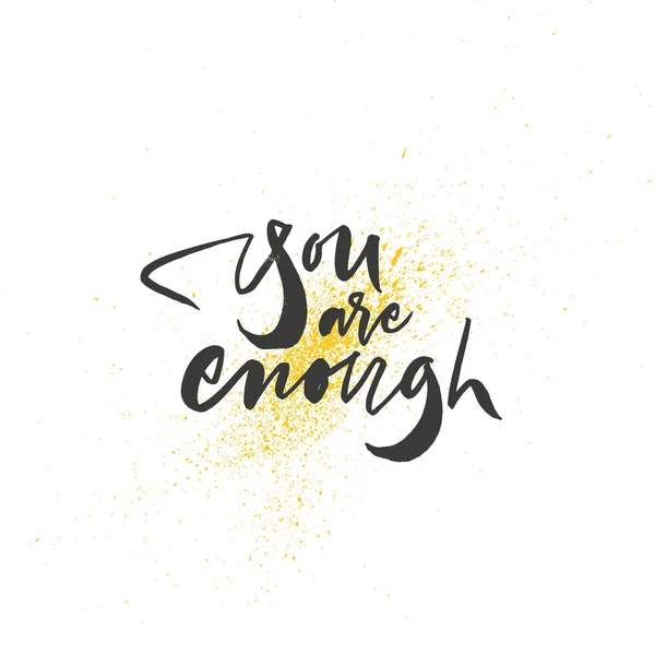 You are enough lettering — Stock Vector