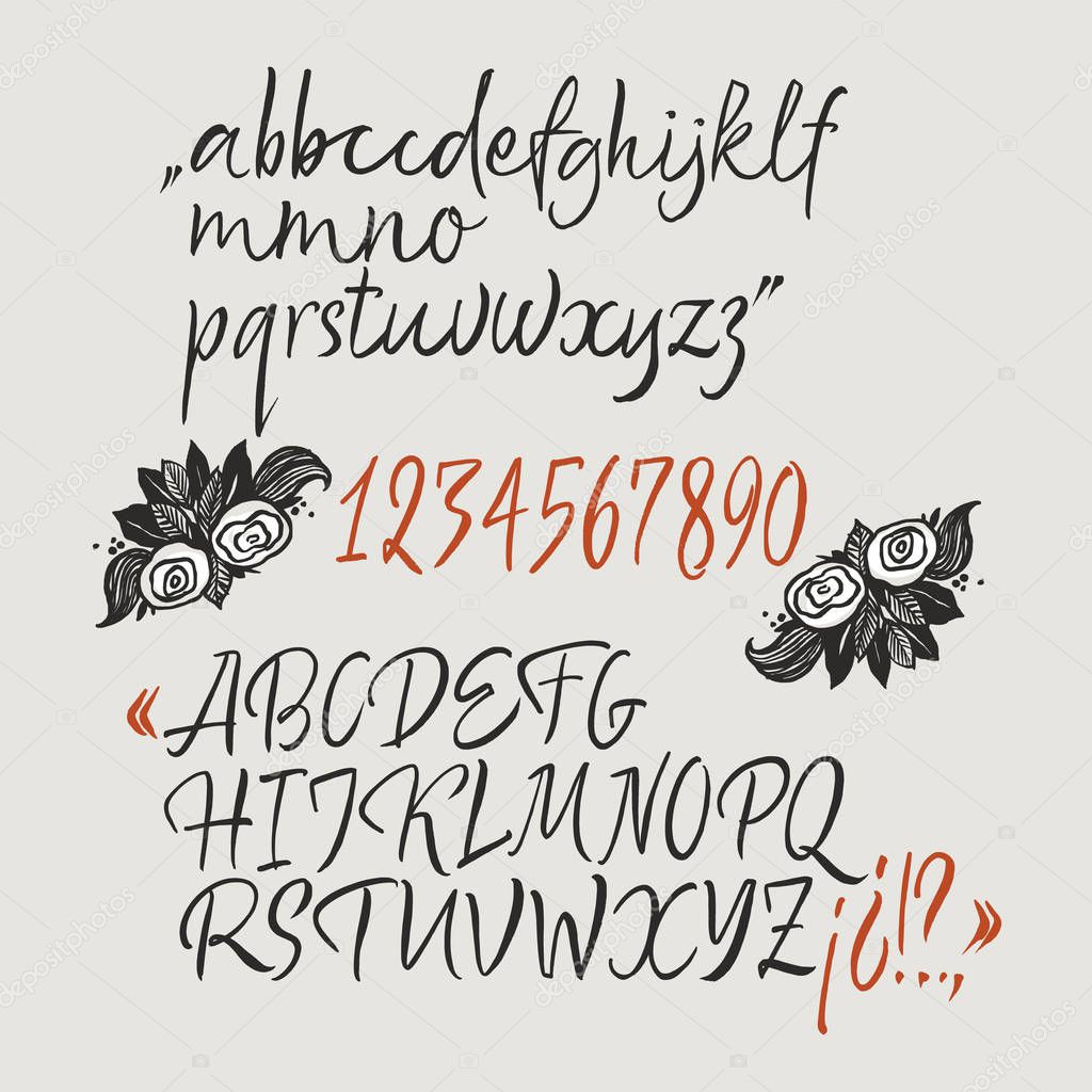 Calligraphic elegant brush font