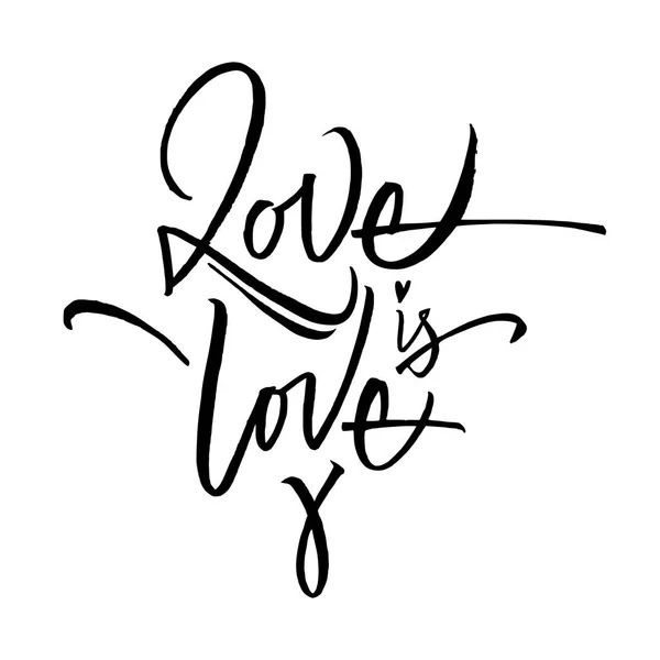 Love is love lettering — Stock Vector