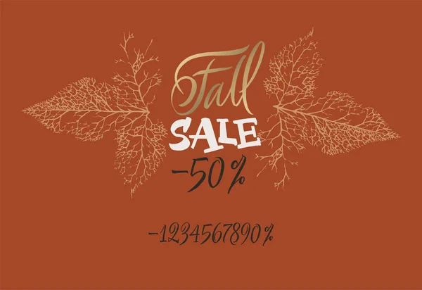 Sale fall tag with numbers. Set up your discount