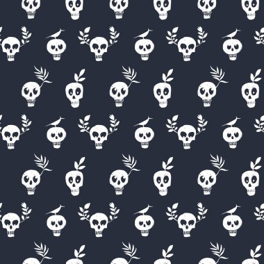 Komik kafatası düzenli polka nokta desen