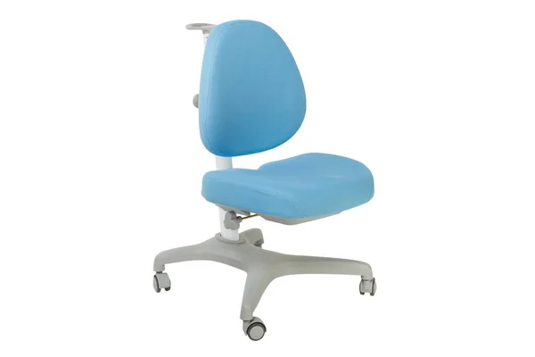 Cadeira Azul Macia Fundo Branco — Fotografia de Stock