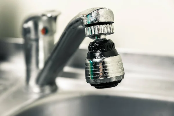 Clean Sink Faucet Horizontal Frame — Stock Photo, Image