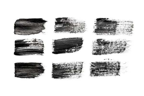 Abstraction Background Drawing Nine Lines Black Paint White Isolated Background — Stock Photo, Image