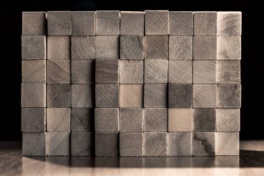 Ahşap blok kolaj arka planda kesintisiz doku.