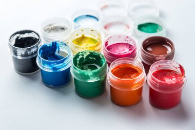 küçük renkli guaj boya tüm kare. Yatay çerçeve