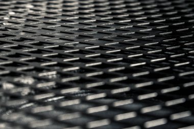 Her çerçeve için siyah metal mesh dokusu. Yatay çerçeve