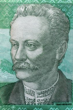 Ukrayna Ulusal para birimi, yirmi hryvnia yakın çekim. Dikey çerçeve