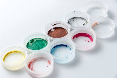 küçük renkli guaj boya tüm kare. Yatay çerçeve