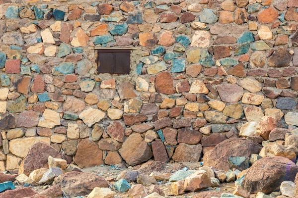 Tekstura kamienia ściana pełna ramka. Rama pozioma — Zdjęcie stockowe