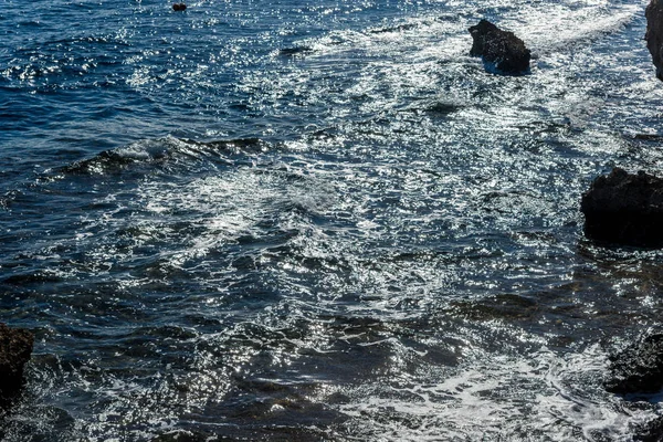 Blå havet vatten på hela ram — Stockfoto