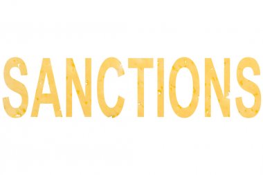 beyaz izole arka plan, yasağı ve incelik sembolü üzerinde, delikli peynir kelime 