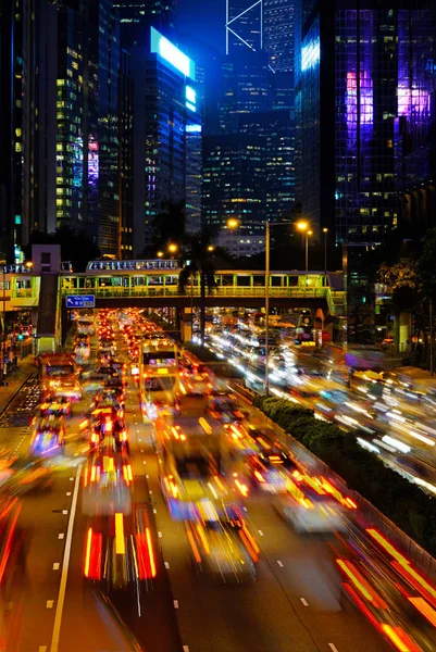 Hong Kong Traffic Jam Rush Hour Highway Wan Chai Area — Stock Photo, Image