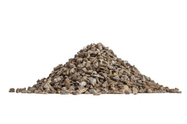 Beyaz arka plan üzerinde çakıl yığını