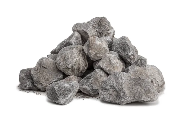 Beyaz arka plan üzerinde 40-70 mm çakıl