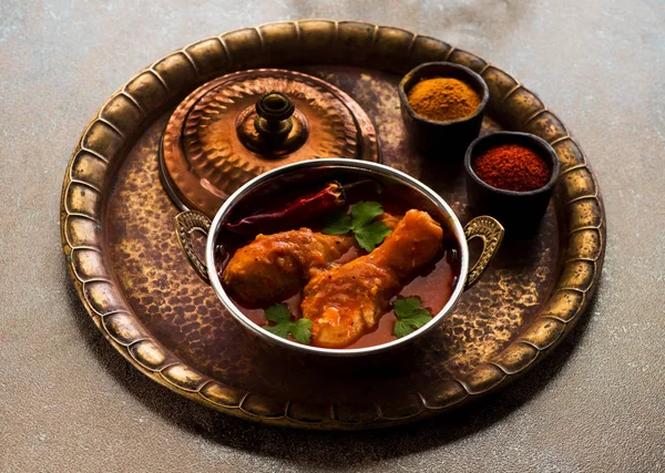 Indian dish chicken spicy curry masala. Spicy chicken legs