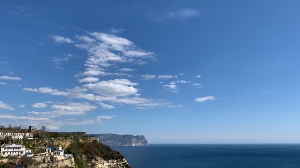 Schöne Natürliche Aussicht Fiolent Sewastopol Krim Schwarzes Meer Mit Wellen — Stockvideo