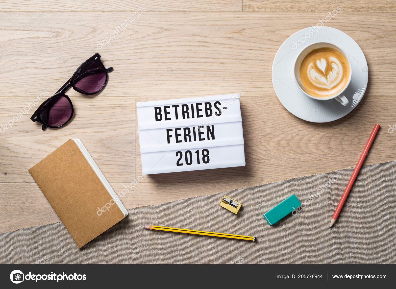 Betriebsferien 2018 Written German Light Box Meaning Company