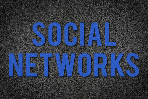 Social Network Blu Asfalto Messaggio Stradale Concreto Come Modello — Foto Stock