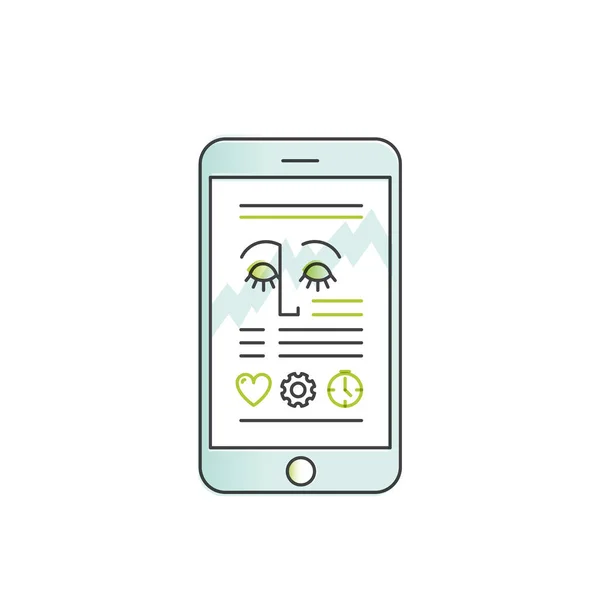 Vektor Icon Stil Illustration Der Mobilen Health Tracker App Mit — Stockvektor