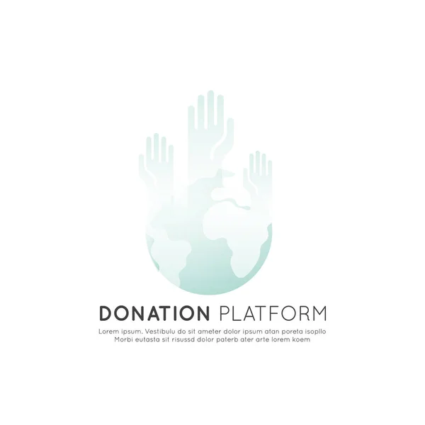 非营利组织和捐赠中心的图形元素向量图标样式插图集 众筹项目标签 慈善标志 志愿者 支持非洲全球 — 图库矢量图片