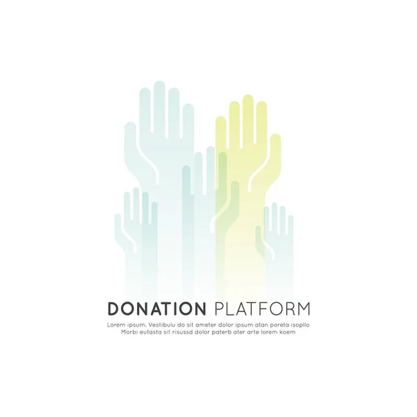 非营利组织和捐赠中心的图形元素向量图标样式插图集 众筹项目标签 慈善标志 志愿者 支持非洲全球 — 图库矢量图片