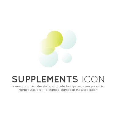 Vektör simge illüstrasyon Logo gıda takviyeleri, malzemeler ve vitaments ve biyolojik paket etiketleri, sağlıklı beslenme ve yaşam tarzı diyet için doğal healthu ürünleri tasarım öğeleri