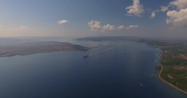 Straat Van Dardanellen Ligt Turkije Europa Van Azië Scheidt — Stockvideo