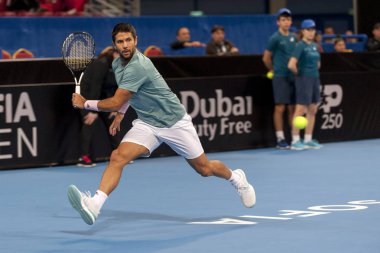 Sofya - Şubat 08.2019: Fernando Verdasco (Spa) katılmak, Sofia, Bulgaristan için Atp Sofia açık Turnuvası üzerinde Şubat 03-10, 2019 - görüntü
