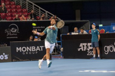 Sofya - Şubat 08.2019: Fernando Verdasco (Spa) katılmak, Sofia, Bulgaristan için Atp Sofia açık Turnuvası üzerinde Şubat 03-10, 2019 - görüntü